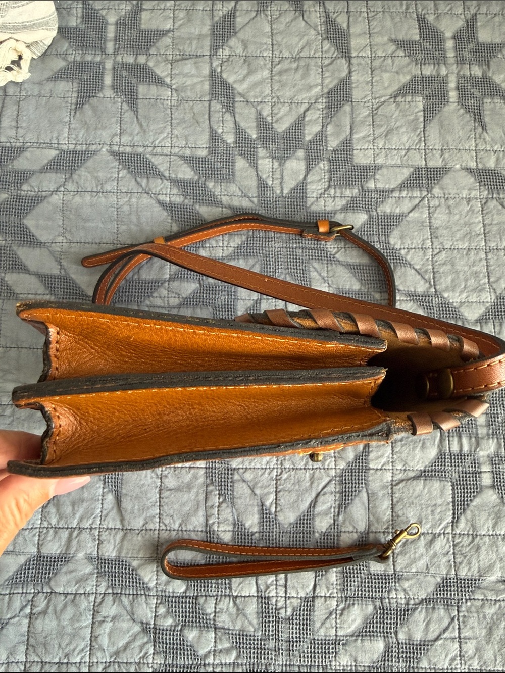 Patricia Nash Tooled Leather Crossbody/Clutch Bag - Cognac - Picture 5 of 8